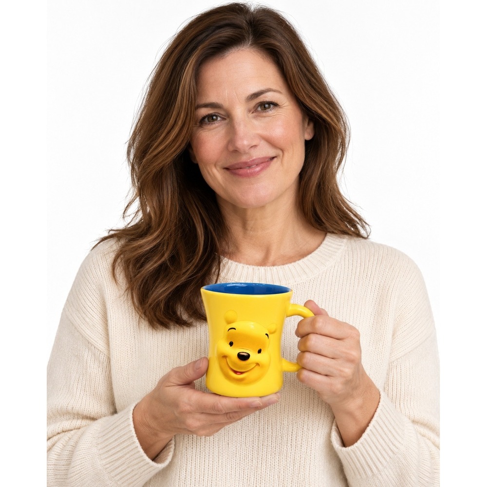 DISNEY STORE Winnie the Pooh Huggably Pooh 3D Embossed Ceramic Mug